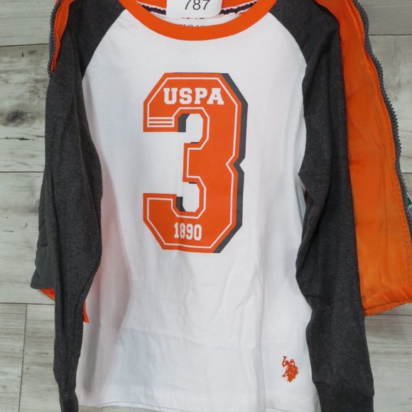 U.S.Polo Assn.*Boy's 3-Piece Set Hoodie Puffer Coat, Long Sleeve Shirt, Jeans L7 - Picture 6 of 15